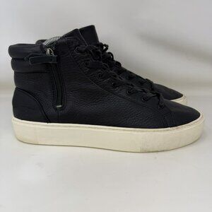 UGG Australia Olli Leather Side Zip Sneakers Black White Women's Size 9.5